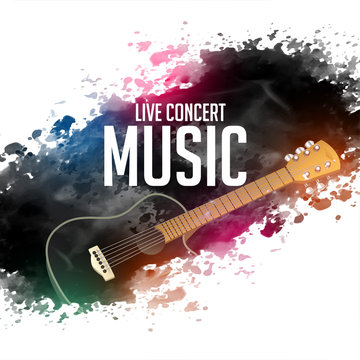 Abstract Live Concert Music Background With Guitar