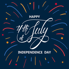 Fototapeta na wymiar Happy independence day or 4th of July vector background or banner graphic