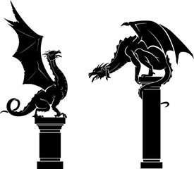 Dragon Pedestal Set