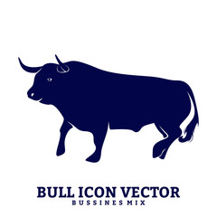 Bull Design Vector. Silhouette of Bull. Vector illustration
