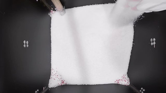 Process of making plastic sack in factory
