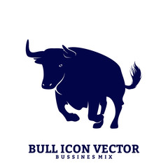 Bull Design Vector. Silhouette of Bull. Vector illustration