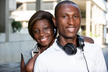 Close up of young students, happy.