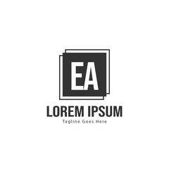 Obraz premium Initial EA logo template with modern frame. Minimalist EA letter logo vector illustration