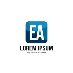 Obraz premium Initial EA logo template with modern frame. Minimalist EA letter logo vector illustration