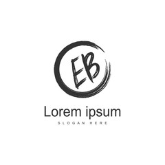 Obraz premium Initial EB logo template with modern frame. Minimalist EB letter logo vector illustration
