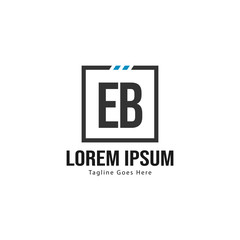 Initial EB logo template with modern frame. Minimalist EB letter logo vector illustration