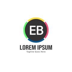 Obraz premium Initial EB logo template with modern frame. Minimalist EB letter logo vector illustration