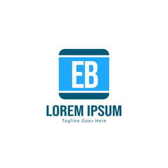 Initial EB logo template with modern frame. Minimalist EB letter logo vector illustration