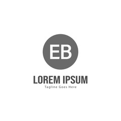 Initial EB logo template with modern frame. Minimalist EB letter logo vector illustration