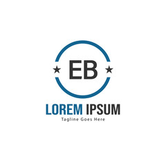 Fototapeta premium Initial EB logo template with modern frame. Minimalist EB letter logo vector illustration