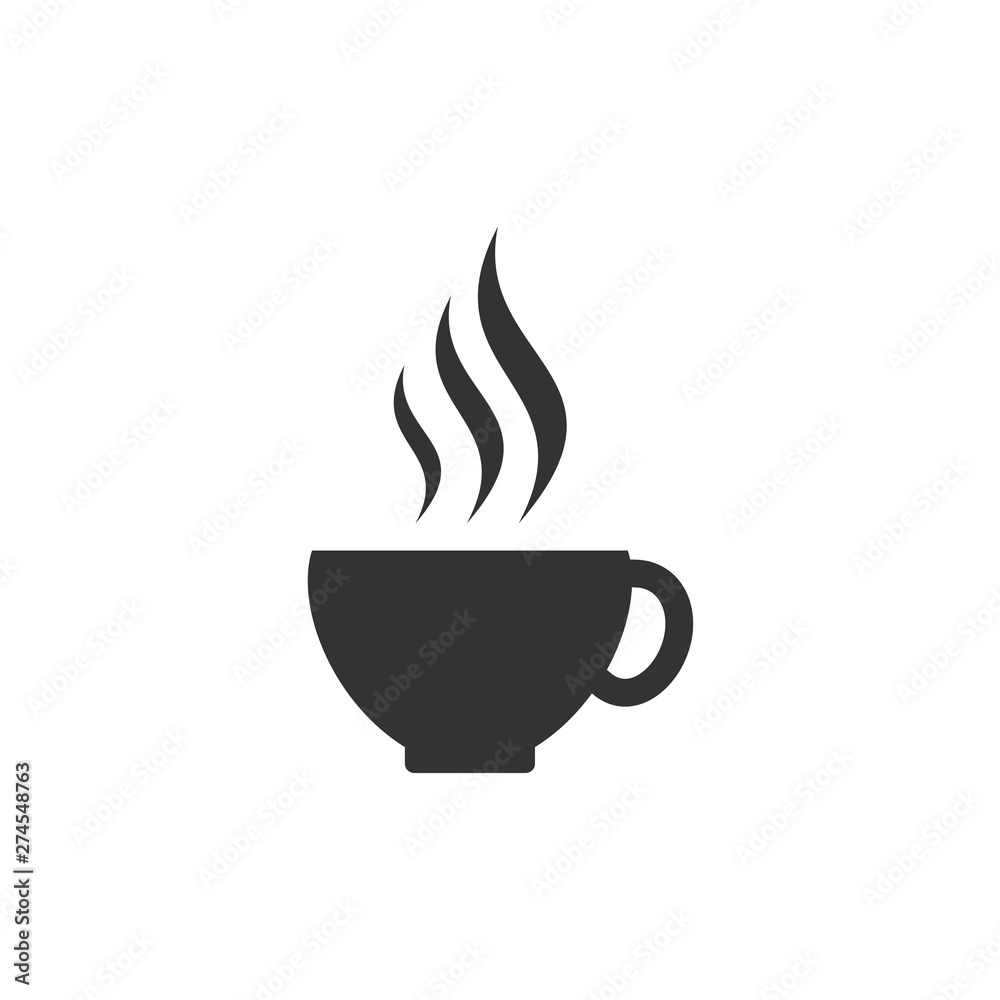 Poster cup of coffee. coffee cup icon template black color editable. coffee symbol flat vector sign isolate