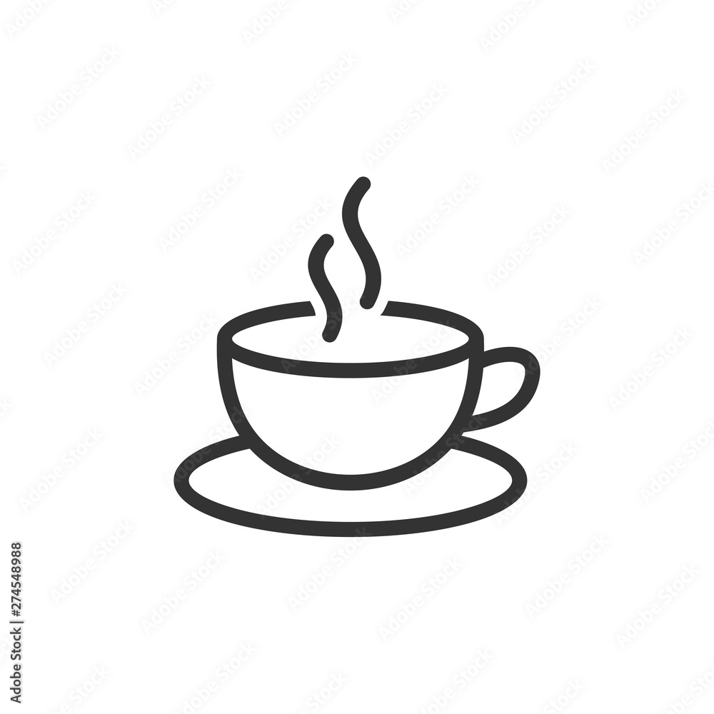 Poster cup of coffee. coffee cup icon template black color editable. coffee symbol flat vector sign isolate