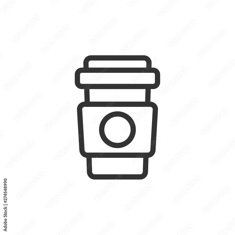 Poster cup of coffee. coffee cup icon template black color editable. coffee symbol flat vector sign isolate