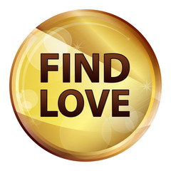 Find Love Abstract Brown Round Button
