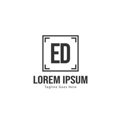 Obraz premium Initial ED logo template with modern frame. Minimalist ED letter logo vector illustration