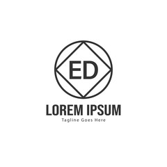 Fototapeta premium Initial ED logo template with modern frame. Minimalist ED letter logo vector illustration
