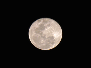 Full moon on night time clear sky.