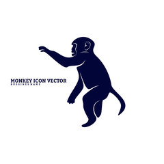 Monkey Design Vector. Silhouette of Monkey. Vector illustration