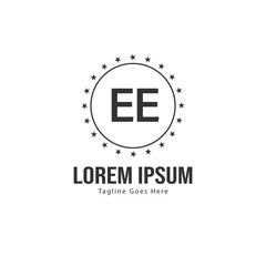 Fototapeta premium Initial EE logo template with modern frame. Minimalist EE letter logo vector illustration