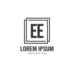 Obraz premium Initial EE logo template with modern frame. Minimalist EE letter logo vector illustration