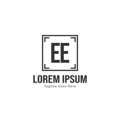 Obraz premium Initial EE logo template with modern frame. Minimalist EE letter logo vector illustration