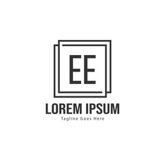 Obraz premium Initial EE logo template with modern frame. Minimalist EE letter logo vector illustration