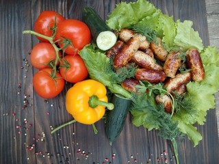 fresh vegetables on wooden table
