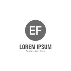 Fototapeta premium Initial EF logo template with modern frame. Minimalist EF letter logo vector illustration