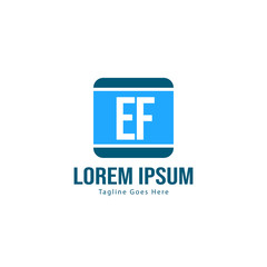 Fototapeta premium Initial EF logo template with modern frame. Minimalist EF letter logo vector illustration