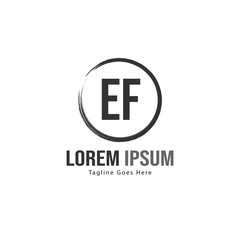 Obraz premium Initial EF logo template with modern frame. Minimalist EF letter logo vector illustration