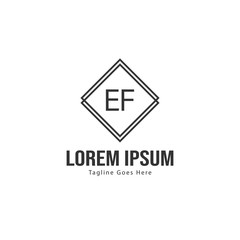 Obraz premium Initial EF logo template with modern frame. Minimalist EF letter logo vector illustration