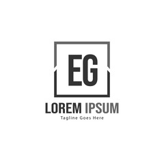 Fototapeta premium Initial EG logo template with modern frame. Minimalist EG letter logo vector illustration