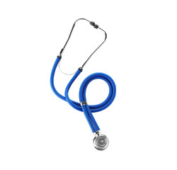 Modern stethoscope on white background. Medical device