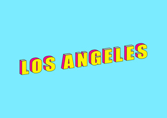Los Angeles text with 3d isometric effect