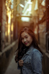 Young pretty hipster asian woman