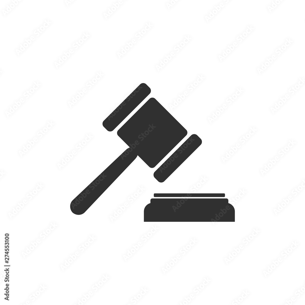 Aufkleber judge gavel auction icon template black color editable. gavel symbol flat vector sign isolated on wh
