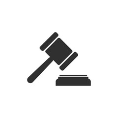 Judge Gavel Auction icon template black color editable. Gavel symbol Flat vector sign isolated on white background. Simple logo vector illustration for graphic and web design.