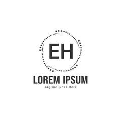 Fototapeta premium Initial EH logo template with modern frame. Minimalist EH letter logo vector illustration