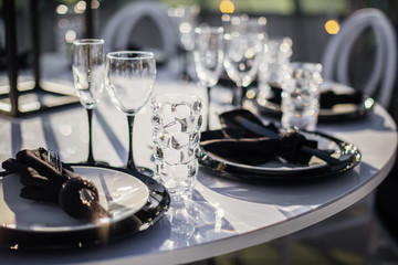 wedding decor in black