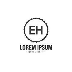 Fototapeta premium Initial EH logo template with modern frame. Minimalist EH letter logo vector illustration