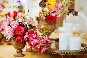 bouquet of flowers in a vase on the table