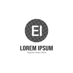 Obraz premium Initial EI logo template with modern frame. Minimalist EI letter logo vector illustration