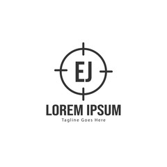 Initial EJ logo template with modern frame. Minimalist EJ letter logo vector illustration