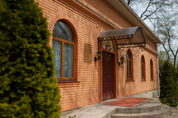 Fototapeta na wymiar exterior og a church with the front door