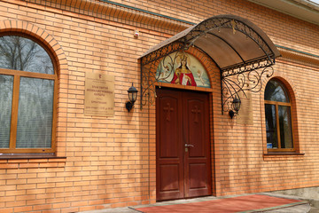 wooden door of a church exterior