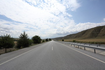 sky clouds blue white nature aerial highway