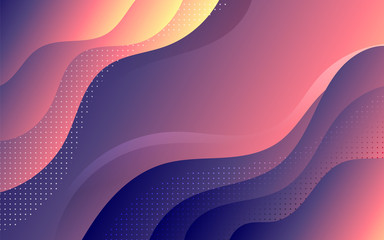 Fototapeta premium Elegant Colorful Complex Wave and circle polka dot abstract background