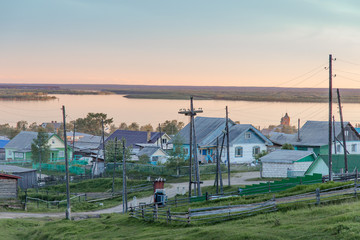 Obraz premium Church at sunset