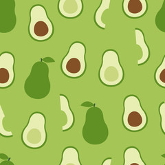 Trendy avocado seamless pattern for print, fabric in flat style.